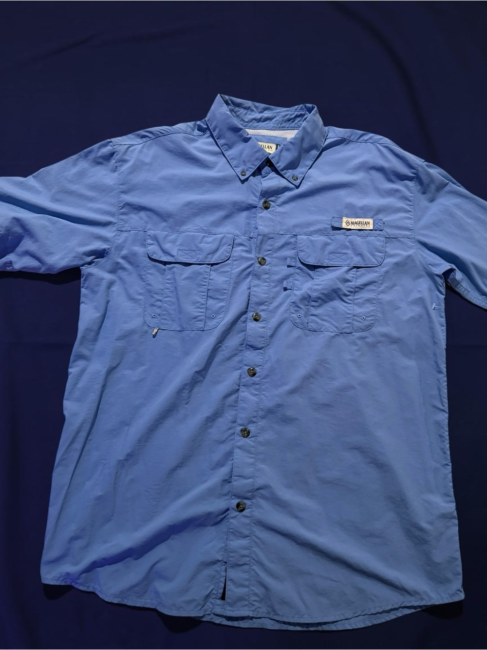 Magellan Outdoors Men's Short-Sleeve Fishing Shirt - Blue